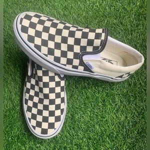 Vans  Checkerboard Slip-On Shoes - Black and White